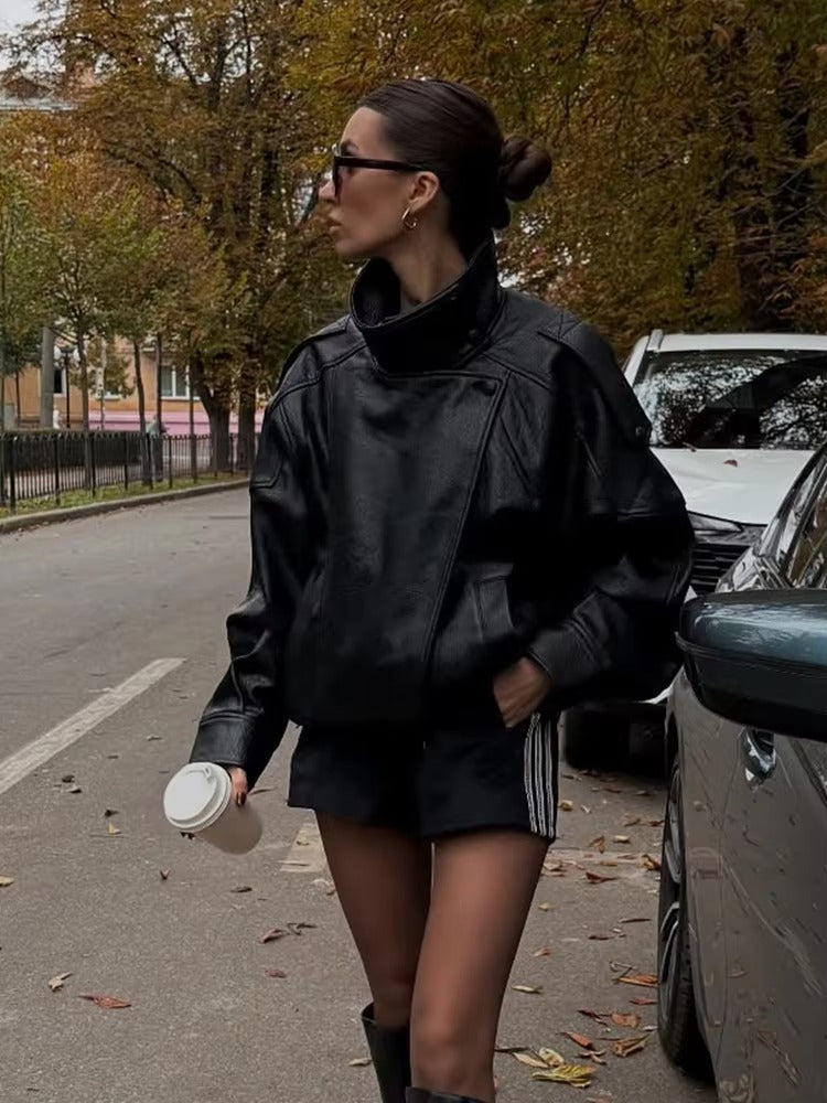 Stylová Unisex Kožená Bunda