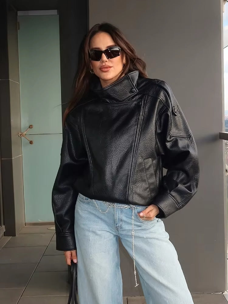 Stylová Unisex Kožená Bunda